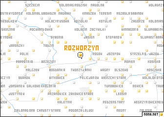 map of Rozworzyn