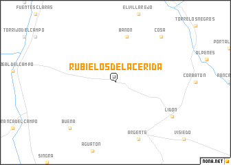 map of Rubielos de la Cérida