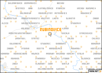 map of Rubínovice