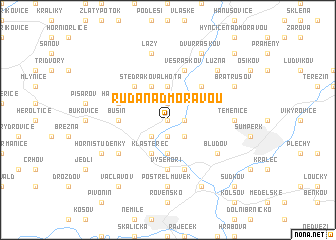 map of Ruda nad Moravou