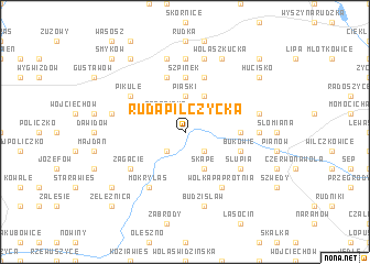 map of Ruda Pilczycka