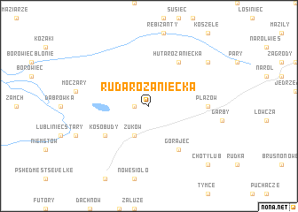 map of Ruda Różaniecka