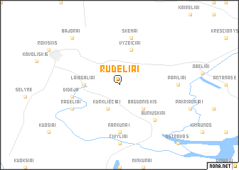 map of Rudeliai