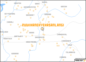 map of Rūdkhāneh-ye Ḩasan Langī