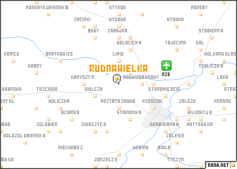 map of Rudna Wielka