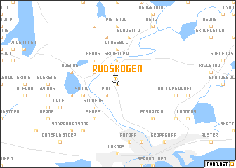 map of Rudskogen