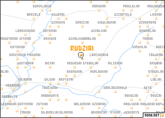 map of Rudžiai