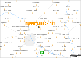 map of Ruffey-lès-Échirey