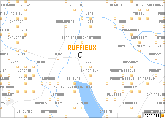 map of Ruffieux