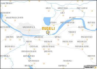 map of Ruģeļi