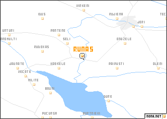 map of Rūnas
