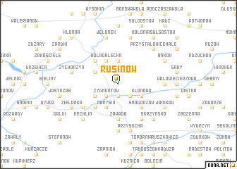 map of Rusinów