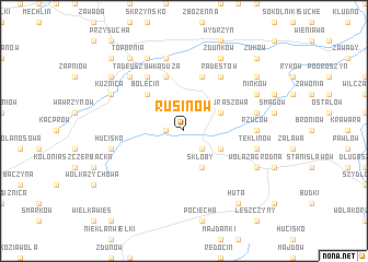 map of Rusinów