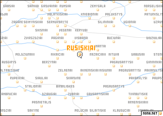 map of Rusiškiai