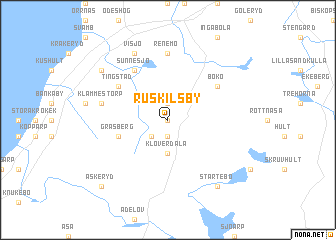 map of Ruskilsby