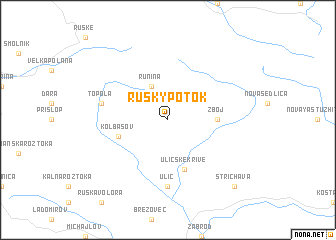 map of Ruský Potok