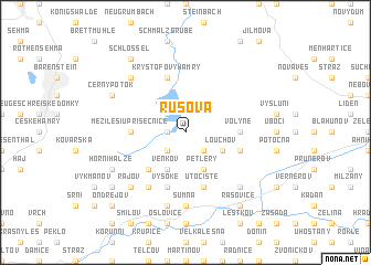 map of Rusová