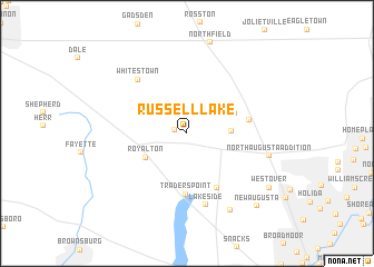 map of Russell Lake