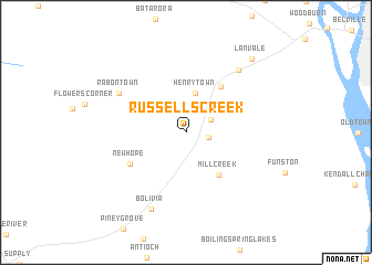 map of Russells Creek