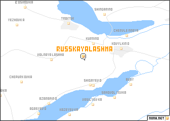 map of Russkaya Lashma