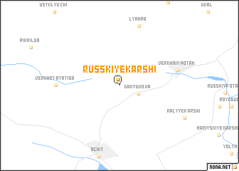 map of Russkiye Karshi