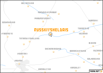 map of Russkiy Sheldais
