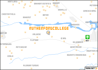 map of Rutherford College