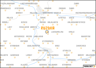 map of Rŭžďka