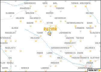 map of Ružiná
