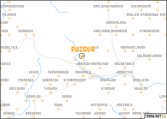 map of Rŭžová