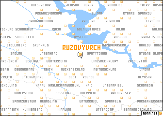 map of Rŭžový Vrch