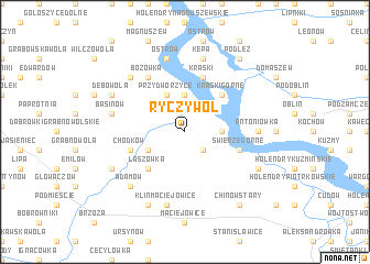 map of Ryczywół