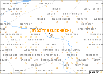 map of Rydzyn Szlachecki