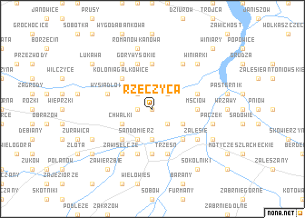 map of Rzeczyca