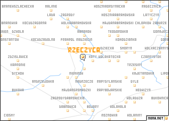 map of Rzeczyca