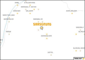 map of Saas-Grund