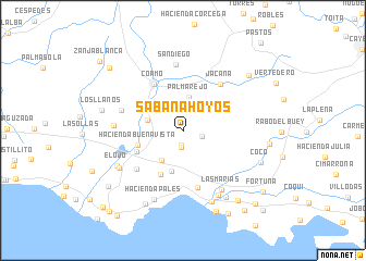 map of Sabana Hoyos