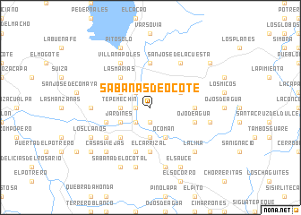 map of Sabanas de Ocote