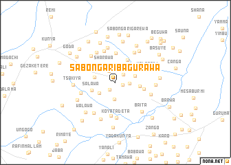 map of Sabon Gari Bagurawa