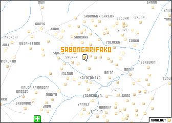 map of Sabon Gari Fako