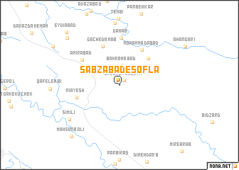 map of Sabzābād-e Soflá