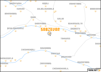 map of Sabzevār