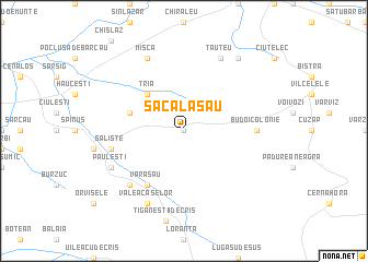 map of Săcălăşău