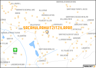 map of Sacamulpa Huitzitzilapan