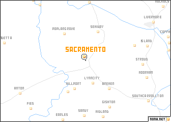 map of Sacramento