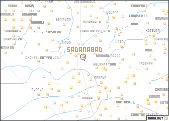 map of Sādanābād