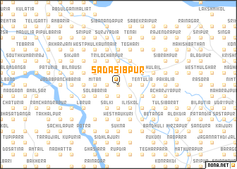 map of Sadāsibpur