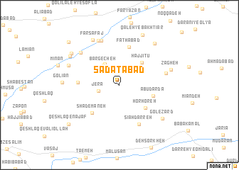 map of Sādātābād