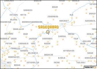 map of Sādeqābād