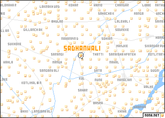 map of Sadhānwāli